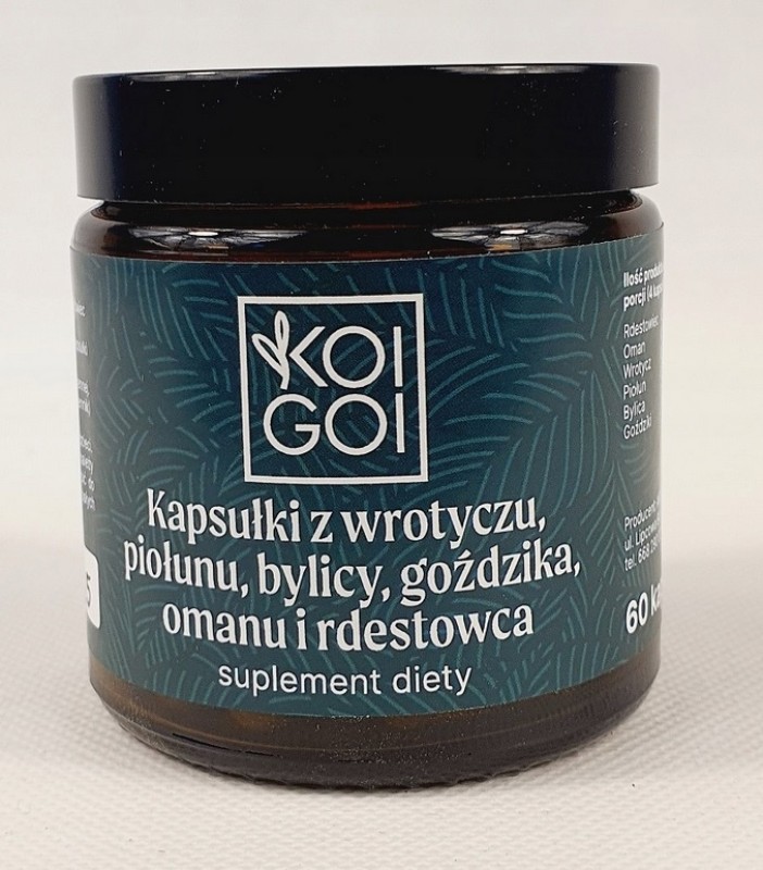 Kapsułki Ziołowe z wrotyczu, piołunu, bylicy, omanu pasożyty robaki 60 szt