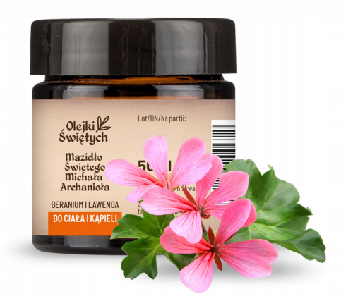 Mazidło Świętego Michała Archanioła 50ml Lawenda Geranium Skóra Nawilżenie