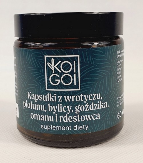 Kapsułki Ziołowe z wrotyczu, piołunu, bylicy, omanu pasożyty robaki 60 szt